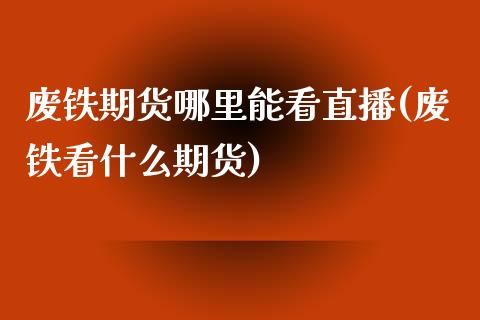 废铁期货哪里能看直播(废铁看什么期货)_https://www.lvsezhuji.com_国际期货直播喊单_第1张