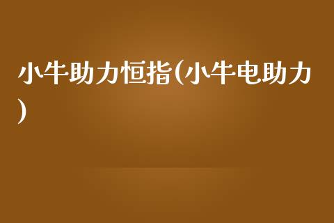 小牛助力恒指(小牛电助力)_https://www.lvsezhuji.com_期货喊单_第1张