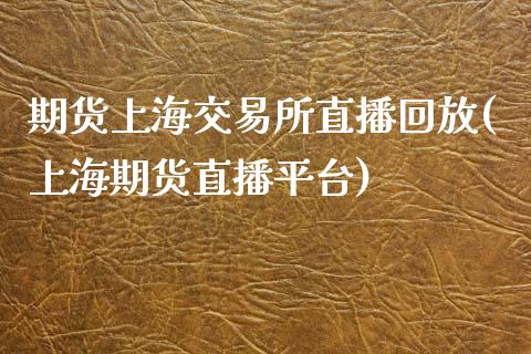 期货上海交易所直播回放(上海期货直播平台)_https://www.lvsezhuji.com_原油直播喊单_第1张