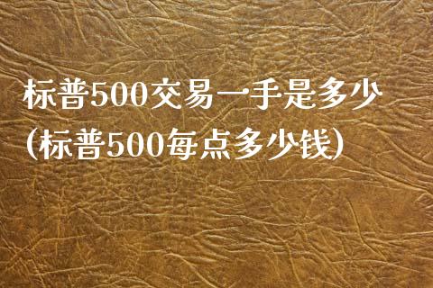 标普500交易一手是多少(标普500每点多少钱)_https://www.lvsezhuji.com_原油直播喊单_第1张