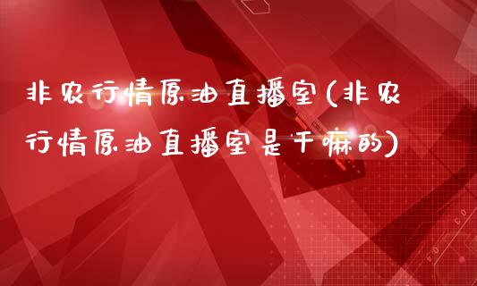 非农行情原油直播室(非农行情原油直播室是干嘛的)_https://www.lvsezhuji.com_国际期货直播喊单_第1张