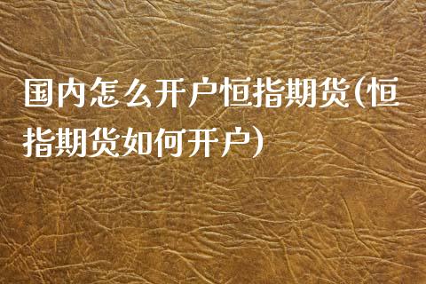 国内怎么开户恒指期货(恒指期货如何开户)_https://www.lvsezhuji.com_期货喊单_第1张