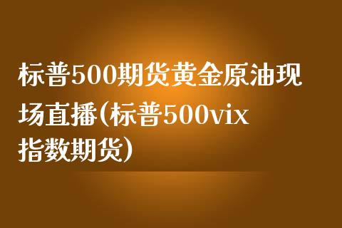 标普500期货黄金原油现场直播(标普500vix指数期货)_https://www.lvsezhuji.com_非农直播喊单_第1张