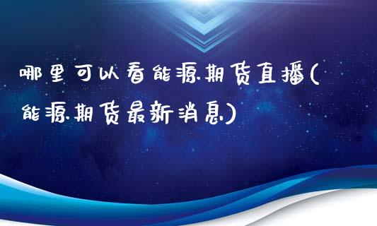 哪里可以看能源期货直播(能源期货最新消息)_https://www.lvsezhuji.com_原油直播喊单_第1张