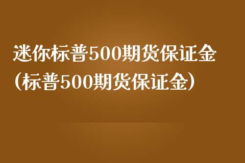 迷你标普500期货保证金(标普500期货保证金)_https://www.lvsezhuji.com_国际期货直播喊单_第1张