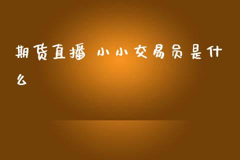 期货直播 小小交易员是什么_https://www.lvsezhuji.com_原油直播喊单_第1张