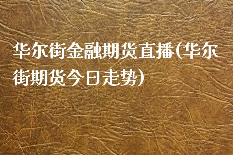 华尔街金融期货直播(华尔街期货今日走势)_https://www.lvsezhuji.com_国际期货直播喊单_第1张