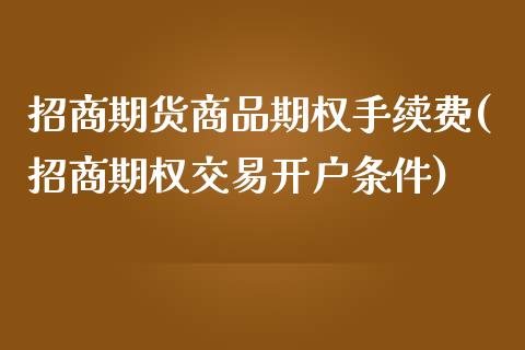 招商期货商品期权手续费(招商期权交易开户条件)_https://www.lvsezhuji.com_恒指直播喊单_第1张