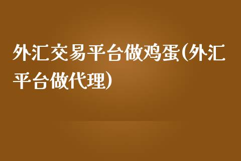 外汇交易平台做鸡蛋(外汇平台做代理)_https://www.lvsezhuji.com_国际期货直播喊单_第1张