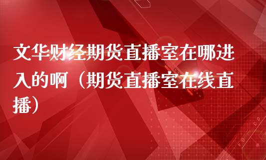 文华财经期货直播室在哪进入的啊（期货直播室在线直播）_https://www.lvsezhuji.com_EIA直播喊单_第1张